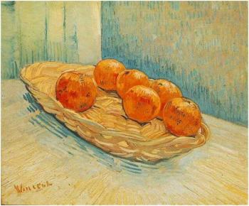 Vincent Van Gogh : Still Life With Basket And Six Oranges